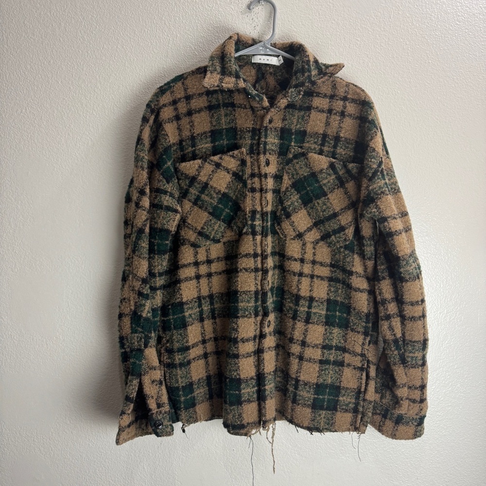 MNML Tweed Button Up Shirt Jacket Size XS